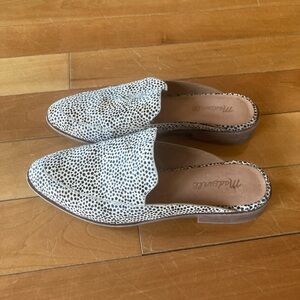 Madewell Frances spotted Mules in calf hair loafers women’s size 8